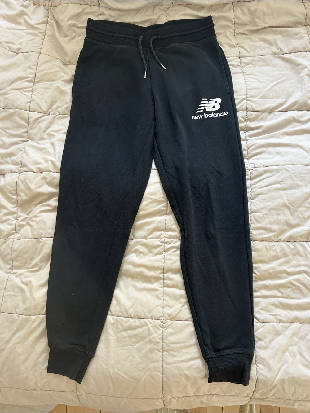 New Balance Black Jogger Sweatpants with White Logo